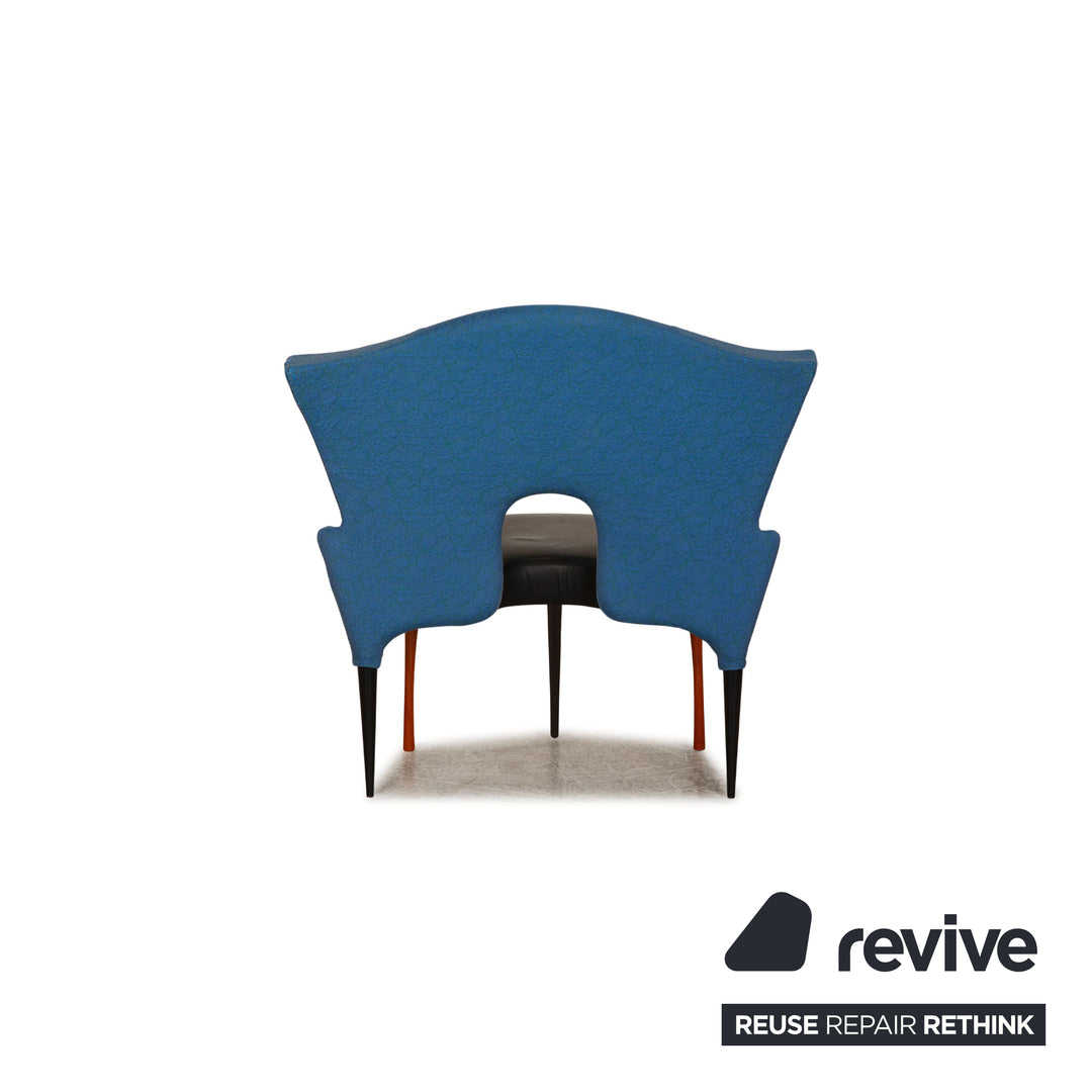 Borek Sipek Leder Stoff Sessel Blau Stuhl Armchair
