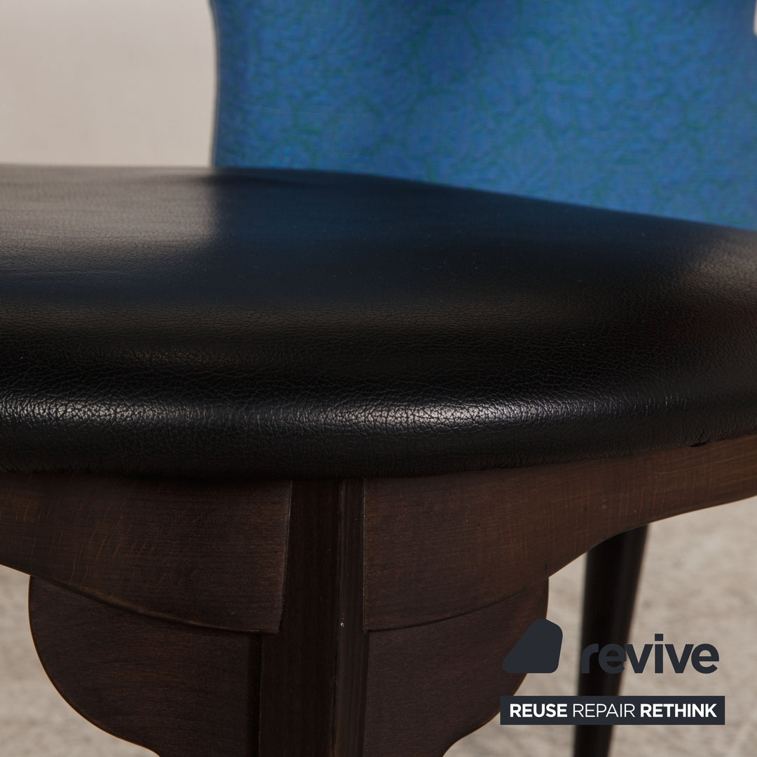 Borek Sipek Leder Stoff Sessel Blau Stuhl Armchair