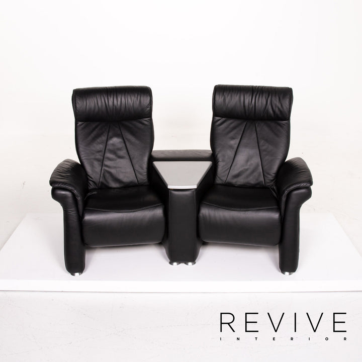 BPW by himolla Leder Sofa Schwarz Zweisitzer Funktion Relaxfunktion Heimkino Couch #14120