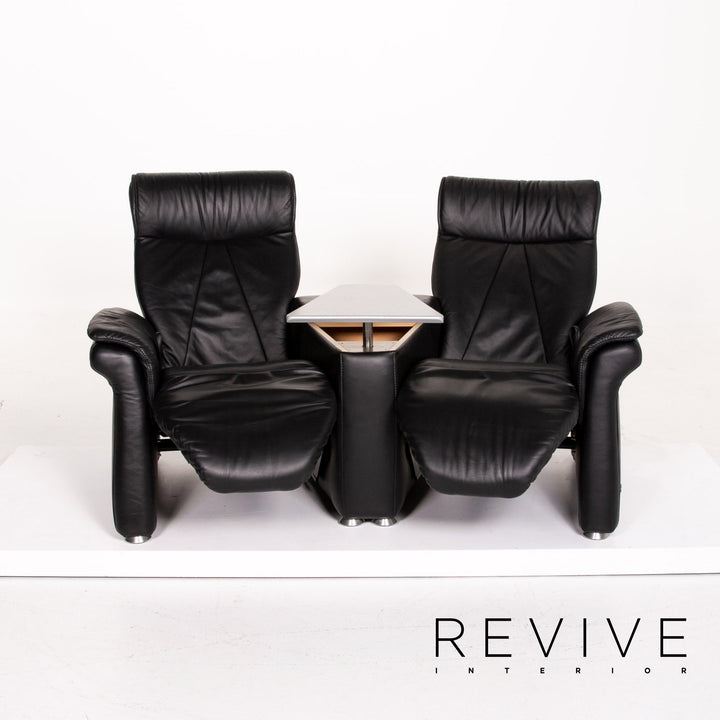 BPW by himolla Leder Sofa Schwarz Zweisitzer Funktion Relaxfunktion Heimkino Couch #14120