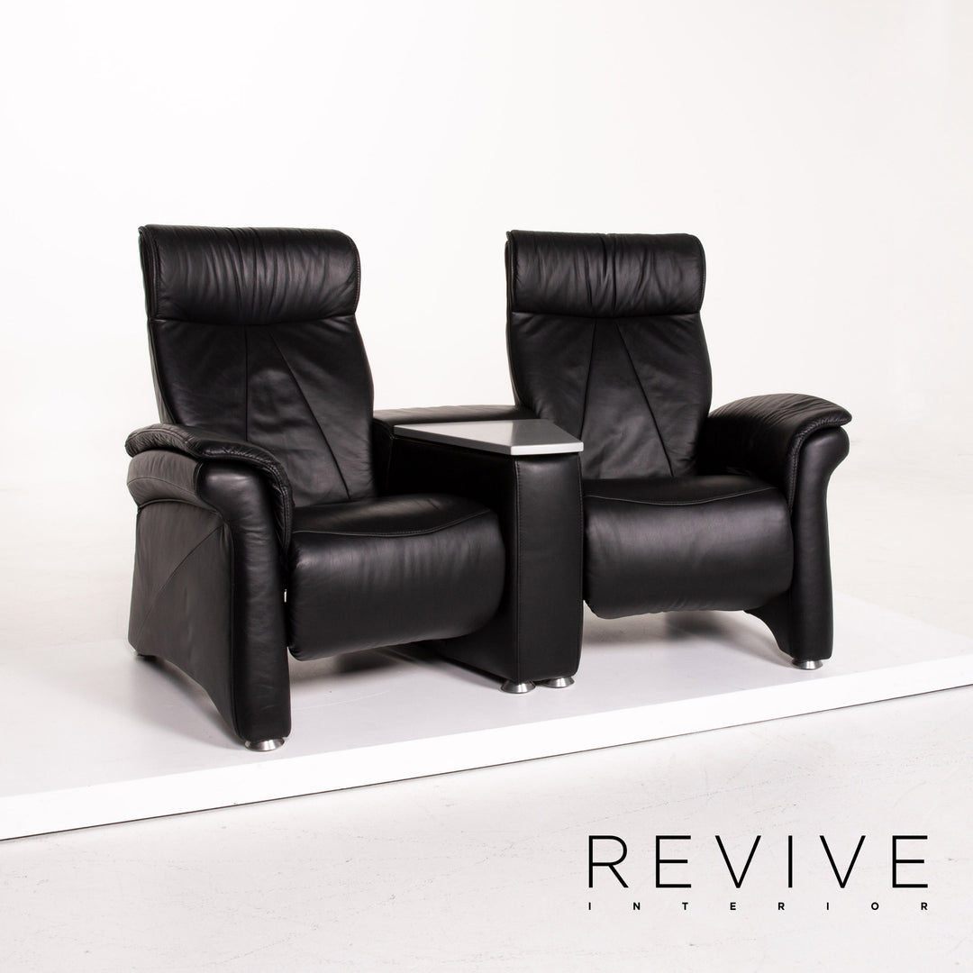 BPW by himolla Leder Sofa Schwarz Zweisitzer Funktion Relaxfunktion Heimkino Couch #14120