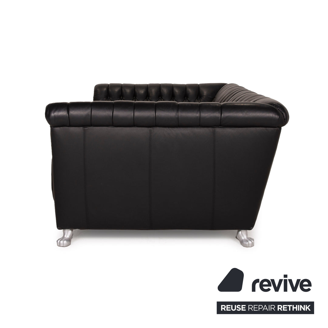 Bretz Chelsea Dreisitzer Leder Sofa Schwarz