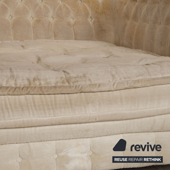 Bretz Chelsea Stoff Dreisitzer Creme Sofa Couch Schlafsofa Funktion
