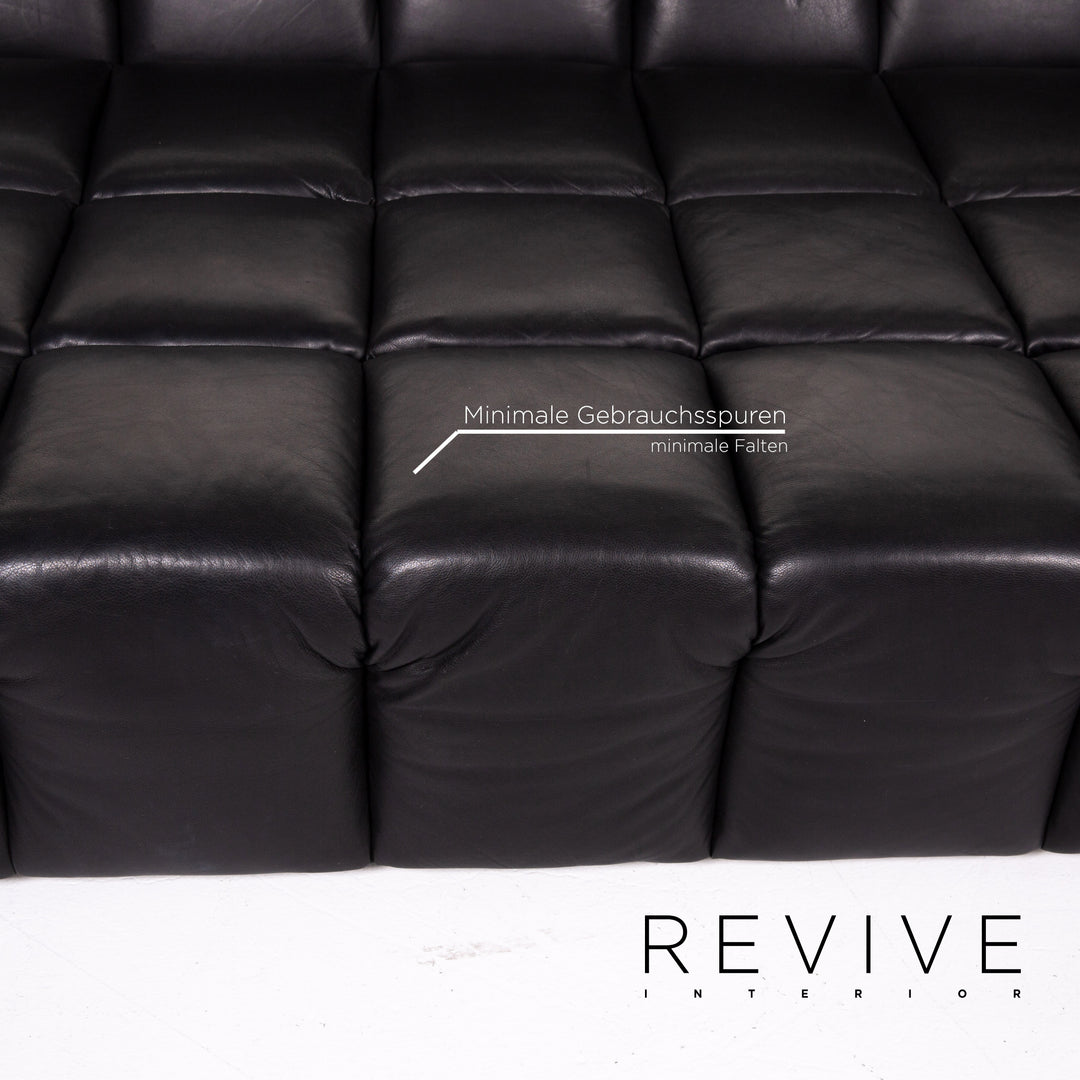 Bretz Chocolat Leder Sofa Schwarz Viersitzer Couch #13494