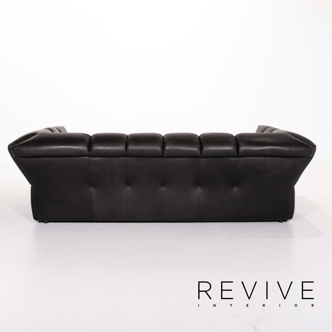 Bretz Chocolat Leder Sofa Schwarz Viersitzer Couch #13494