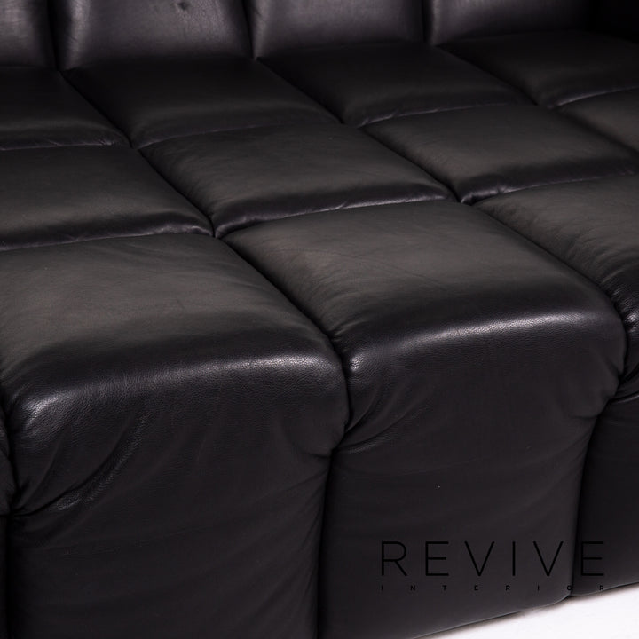 Bretz Chocolat Leder Sofa Schwarz Viersitzer Couch #13494