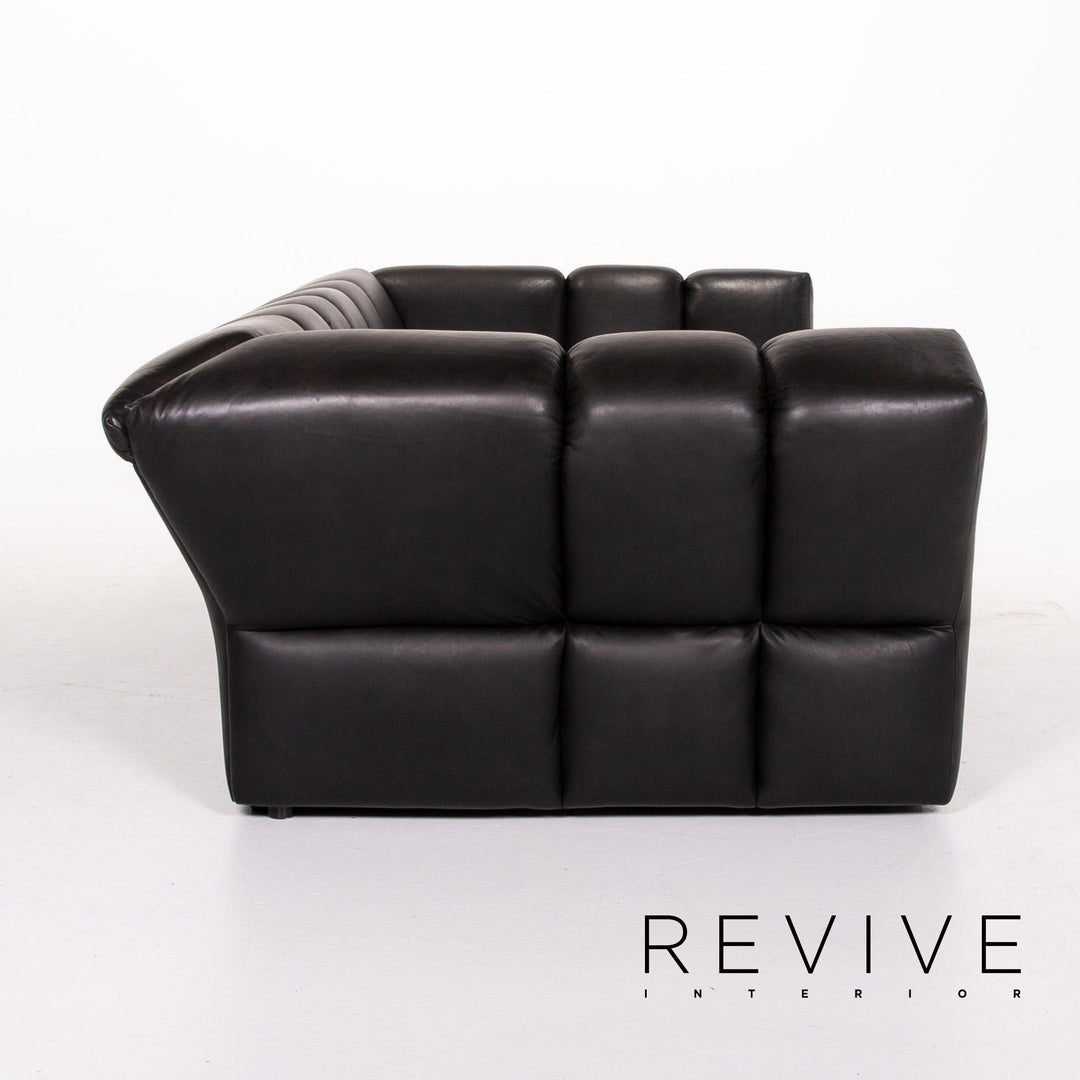 Bretz Chocolat Leder Sofa Schwarz Viersitzer Couch #13494