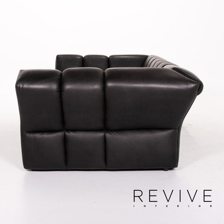 Bretz Chocolat Leder Sofa Schwarz Viersitzer Couch #13494