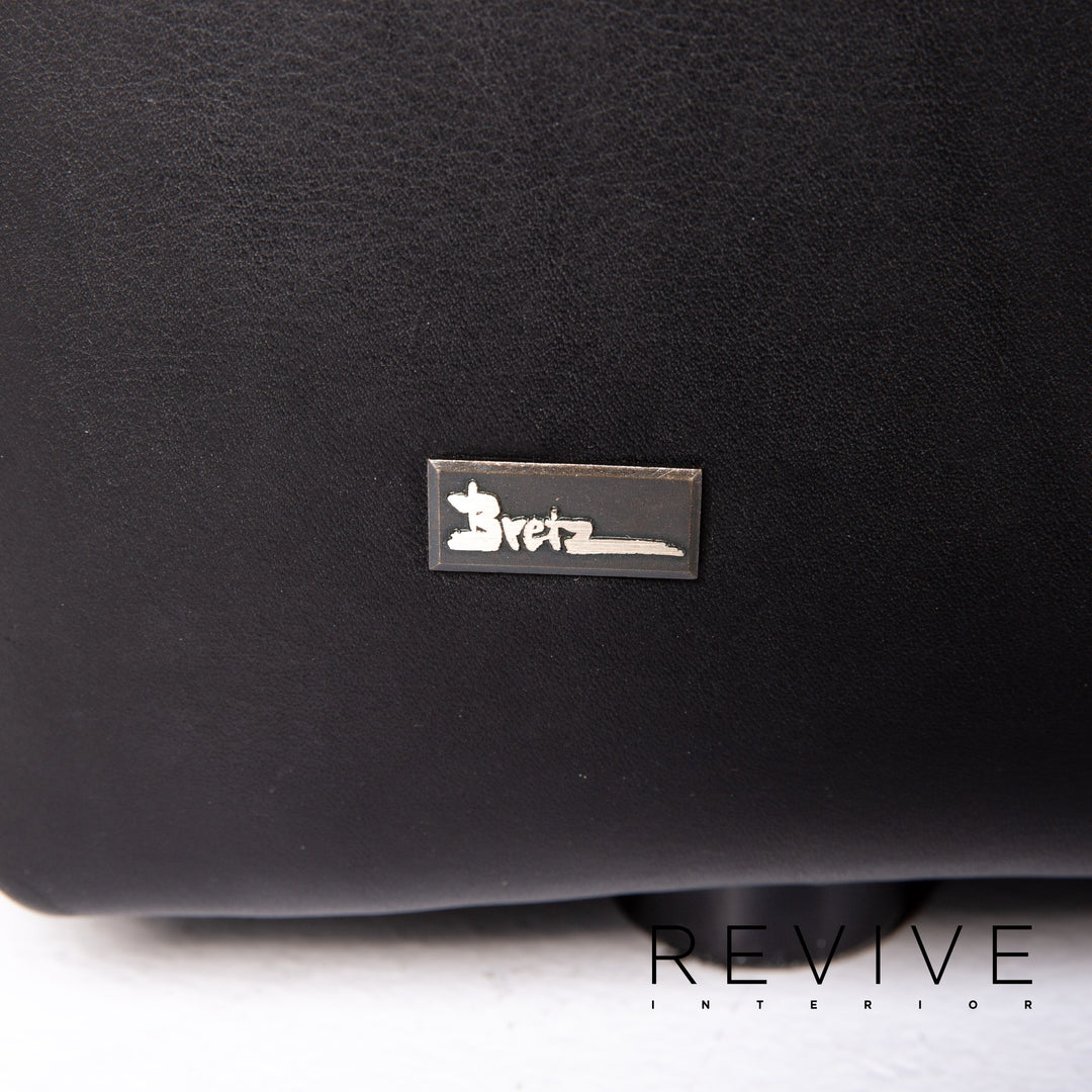 Bretz Chocolat Leder Sofa Schwarz Viersitzer Couch #13494