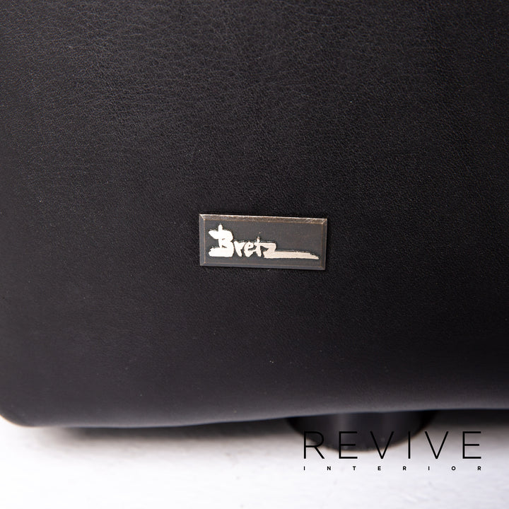 Bretz Chocolat Leder Sofa Schwarz Viersitzer Couch #13494