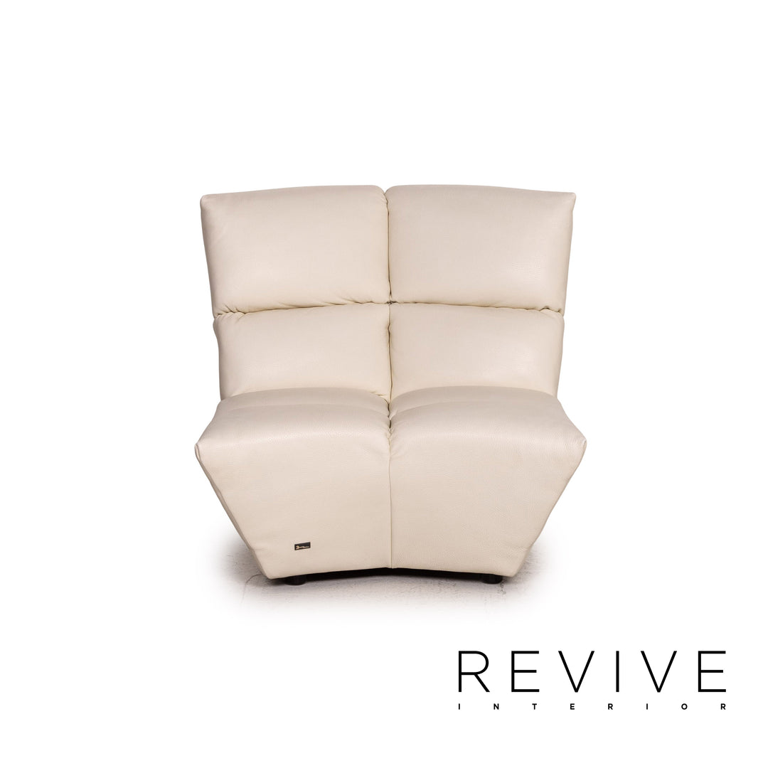 Bretz Cloud 7 Leder Sofa Garnitur Creme 1x Ecksofa 1x Sessel
