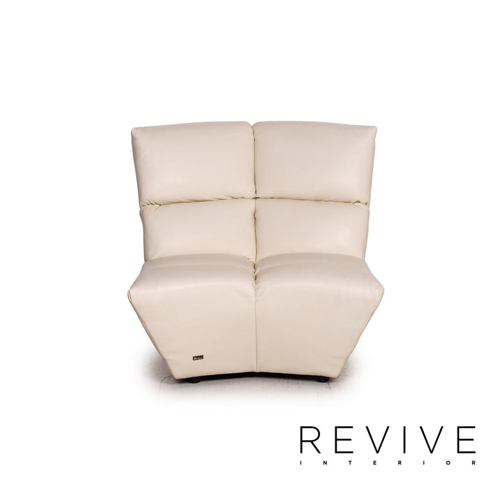 Bretz Cloud 7 Leder Sofa Garnitur Creme 1x Ecksofa 1x Sessel