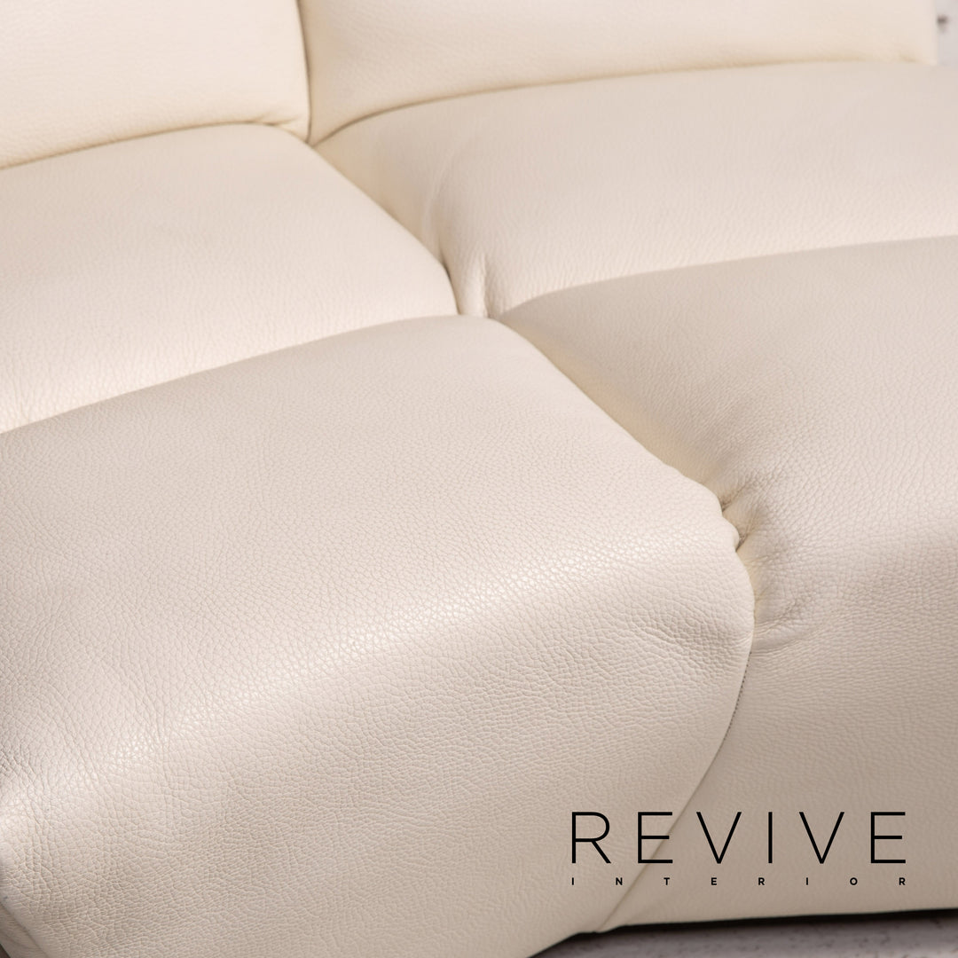 Bretz Cloud 7 Leder Sofa Garnitur Creme 1x Ecksofa 1x Sessel
