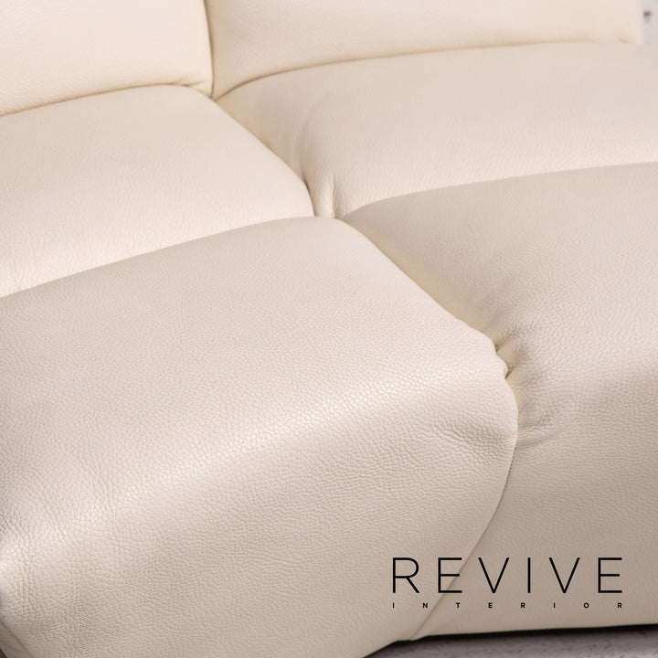 Bretz Cloud 7 Leder Sofa Garnitur Creme 1x Ecksofa 1x Sessel