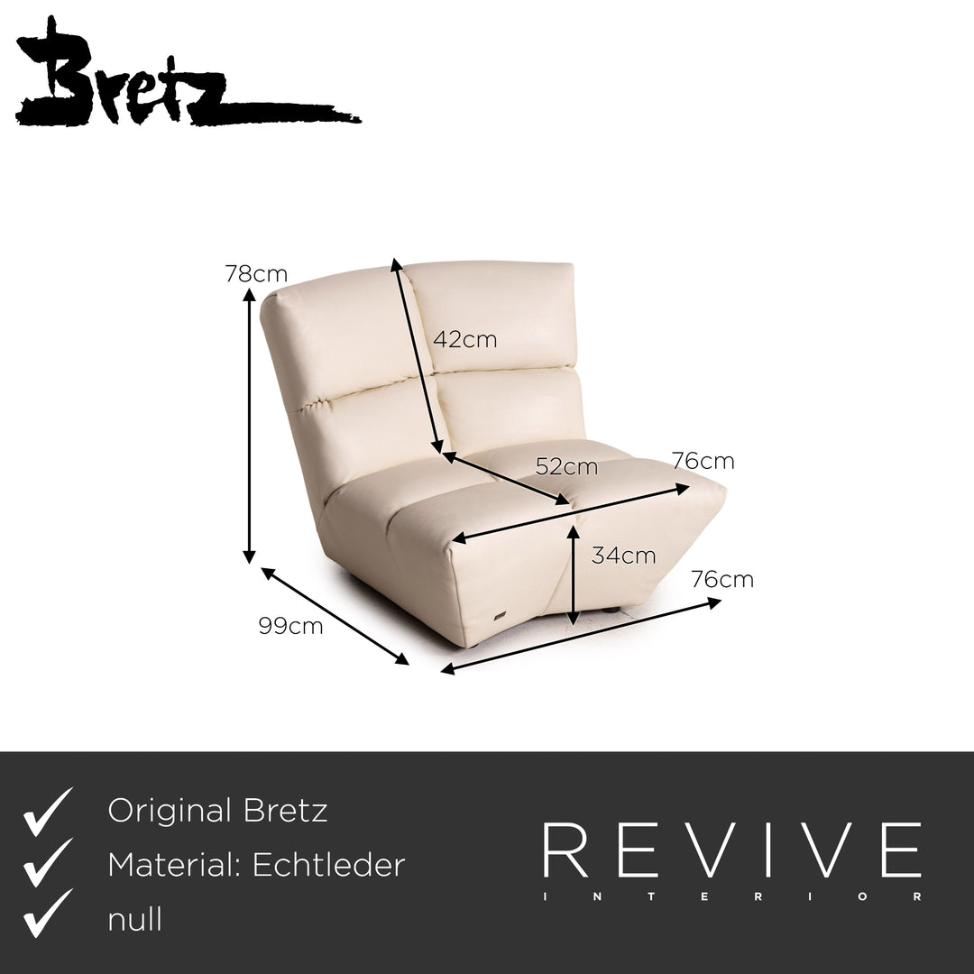 Bretz Cloud 7 Leder Sofa Garnitur Creme 1x Ecksofa 1x Sessel