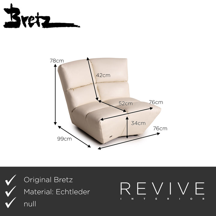 Bretz Cloud 7 Leder Sofa Garnitur Creme 1x Ecksofa 1x Sessel