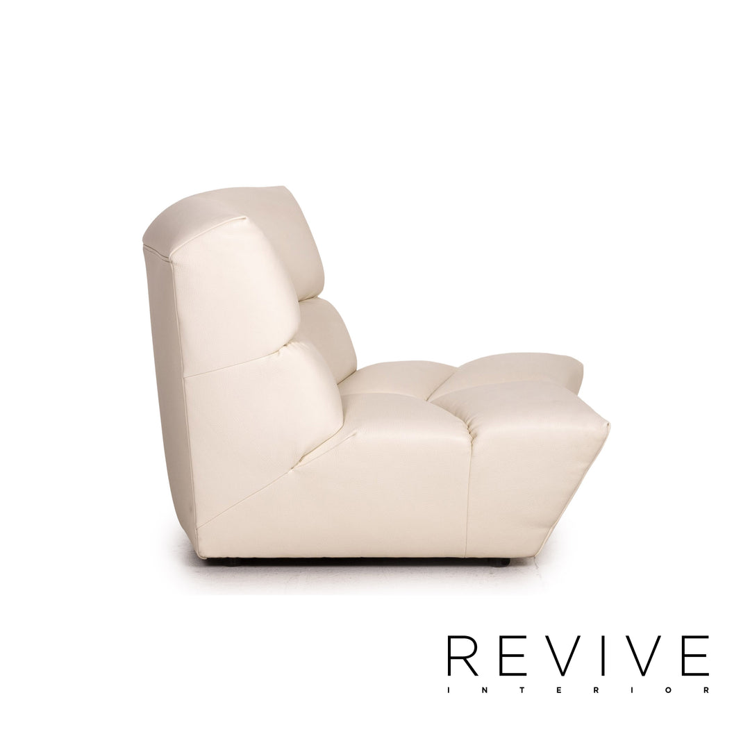 Bretz Cloud 7 Leder Sofa Garnitur Creme 1x Ecksofa 1x Sessel