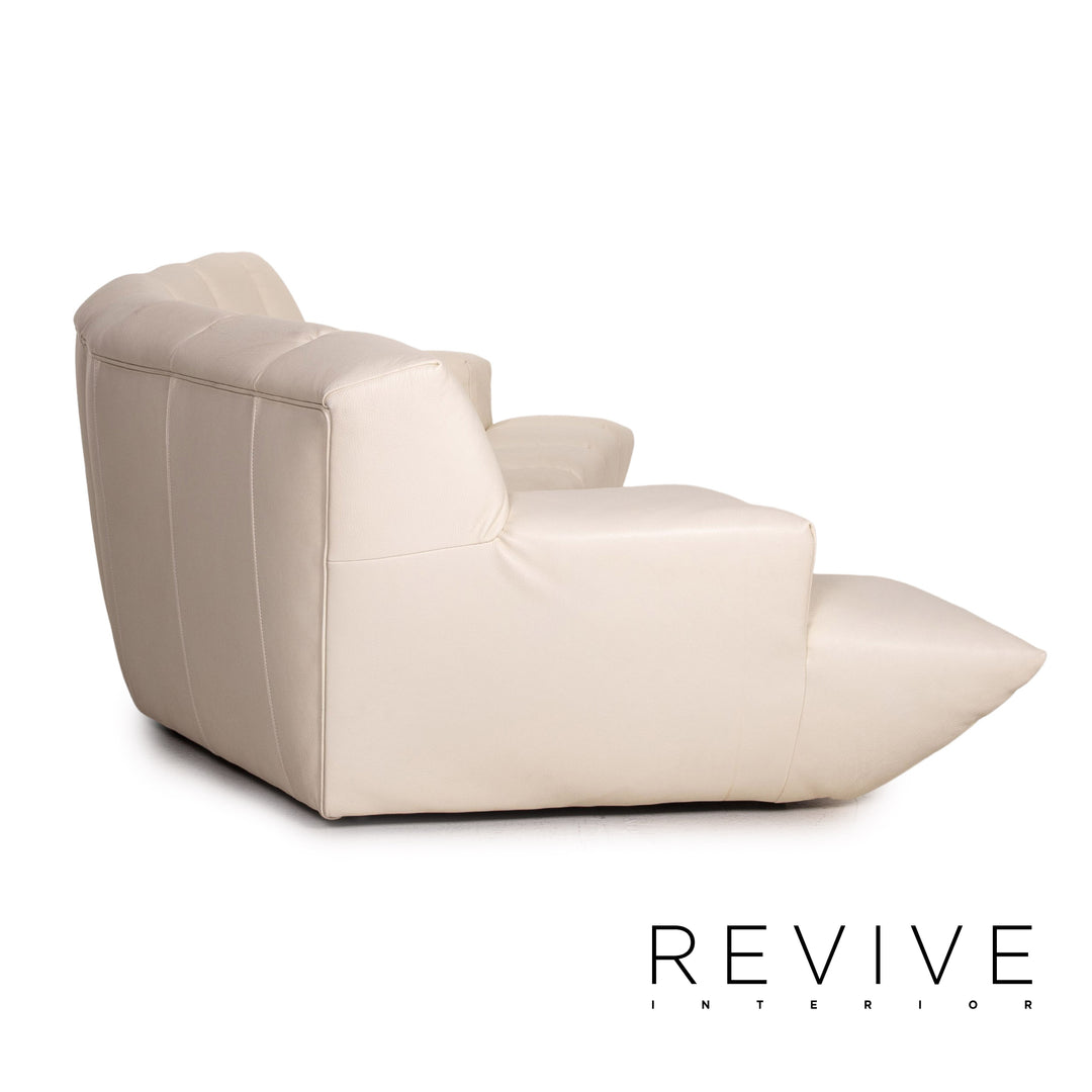 Bretz Cloud 7 Leder Sofa Garnitur Creme 1x Ecksofa 1x Sessel