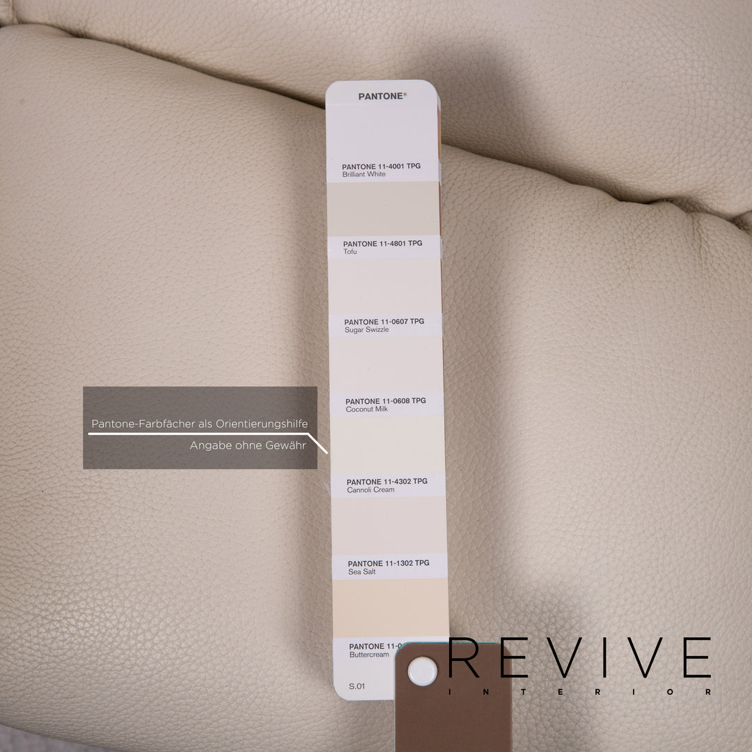 Bretz Cloud 7 Leder Sofa Garnitur Creme 1x Ecksofa 1x Sessel