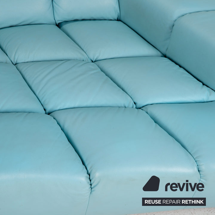 Bretz Cloud 7 Leder Sofa Hellblau Blau Ecksofa Modular Ausziehbar Couch