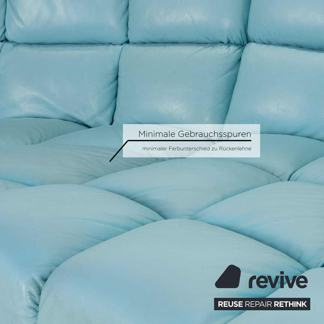 Bretz Cloud 7 Leder Sofa Hellblau Blau Ecksofa Modular Ausziehbar Couch