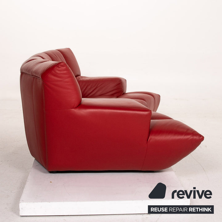 Bretz Cloud 7 Leder Sofa Rot Zweisitzer Couch #15321