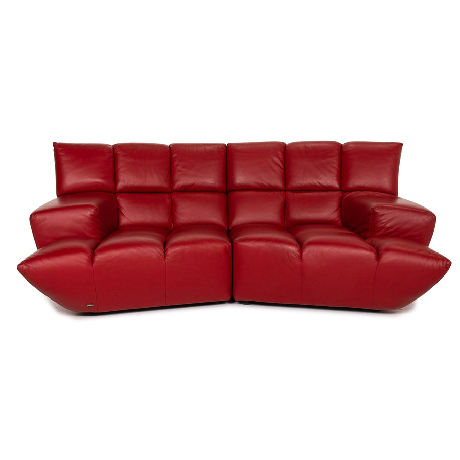 Bretz Cloud 7 Leder Sofa Rot Zweisitzer Couch #15321