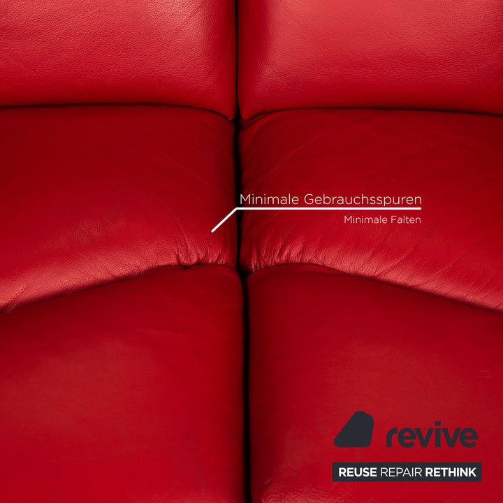 Bretz Cloud 7 Leder Sofa Rot Zweisitzer Couch #15321