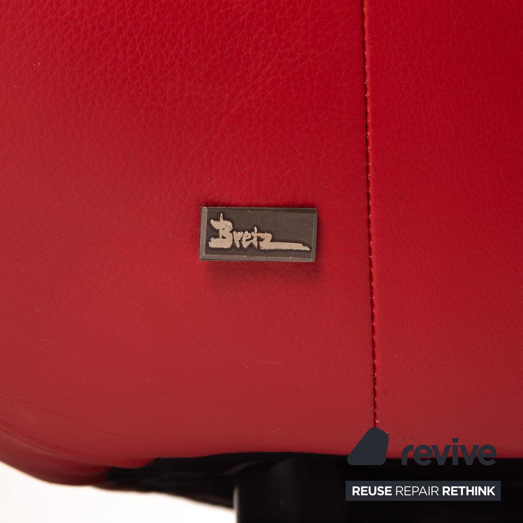 Bretz Cloud 7 Leder Sofa Rot Zweisitzer Couch #15321