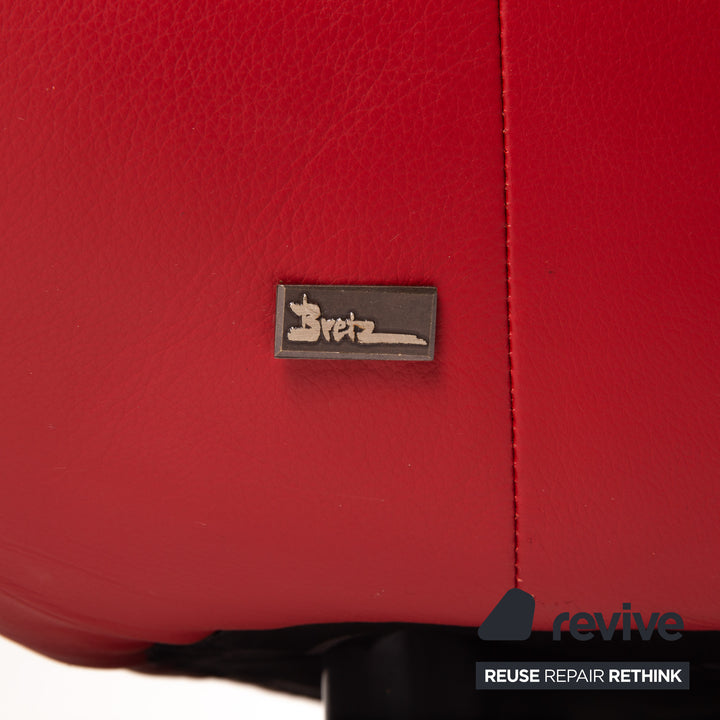 Bretz Cloud 7 Leder Sofa Rot Zweisitzer Couch #15321
