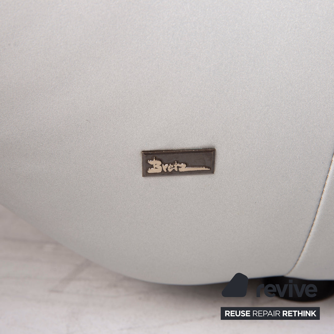Bretz Cloud 7 Leder Sofa Silber