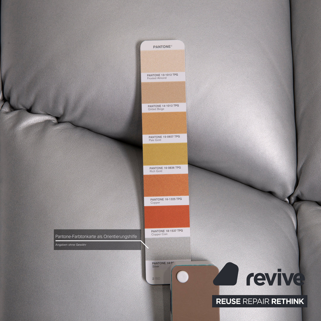 Bretz Cloud 7 Leder Sofa Silber