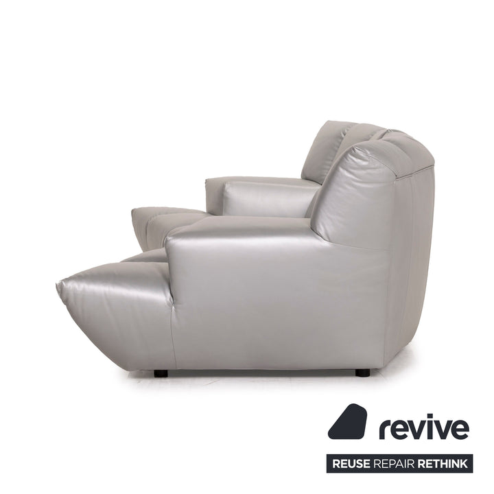 Bretz Cloud 7 Leder Sofa Silber