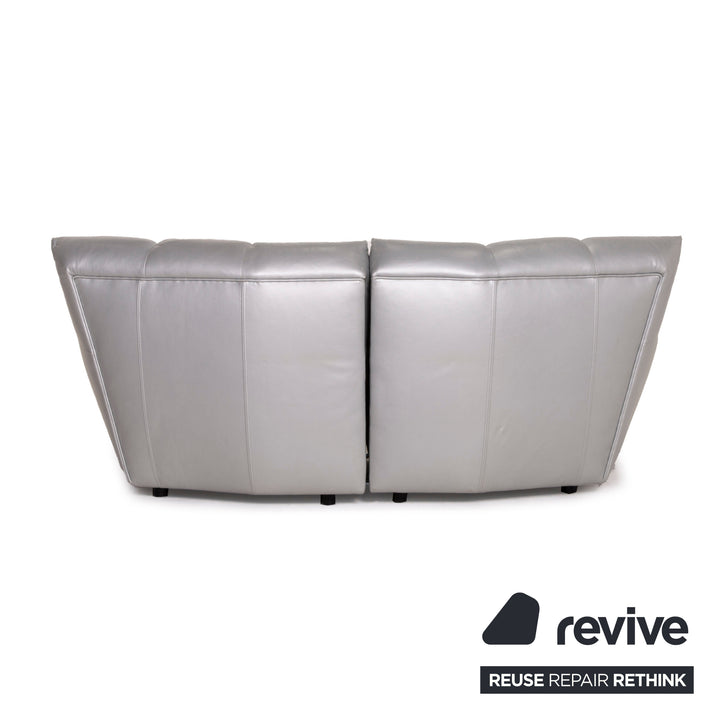 Bretz Cloud 7 Leder Sofa Silber