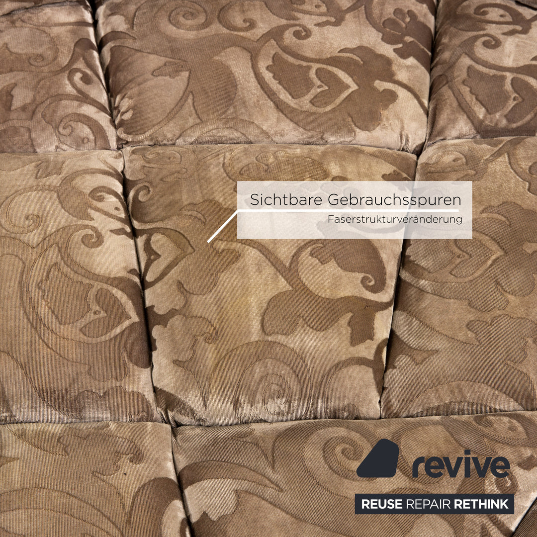 Bretz Cloud 7 Samt Stoff Ecksofa Beige Gemustert Sofa Couch #15420