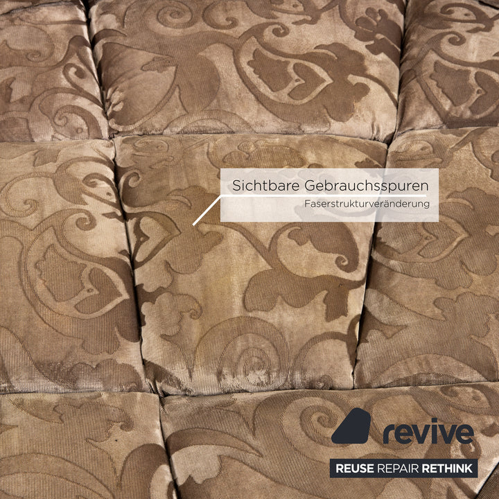 Bretz Cloud 7 Samt Stoff Ecksofa Beige Gemustert Sofa Couch #15420
