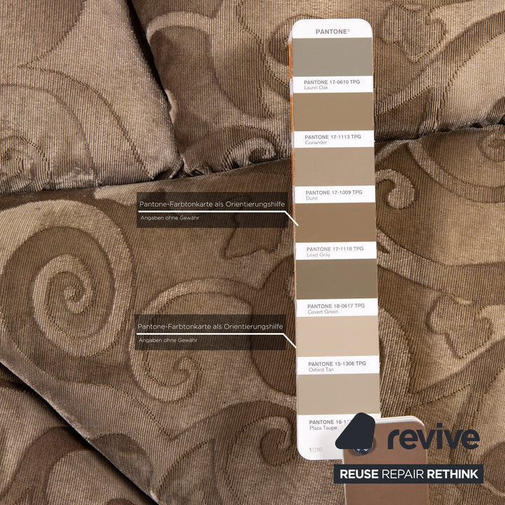 Bretz Cloud 7 Samt Stoff Ecksofa Beige Gemustert Sofa Couch #15420