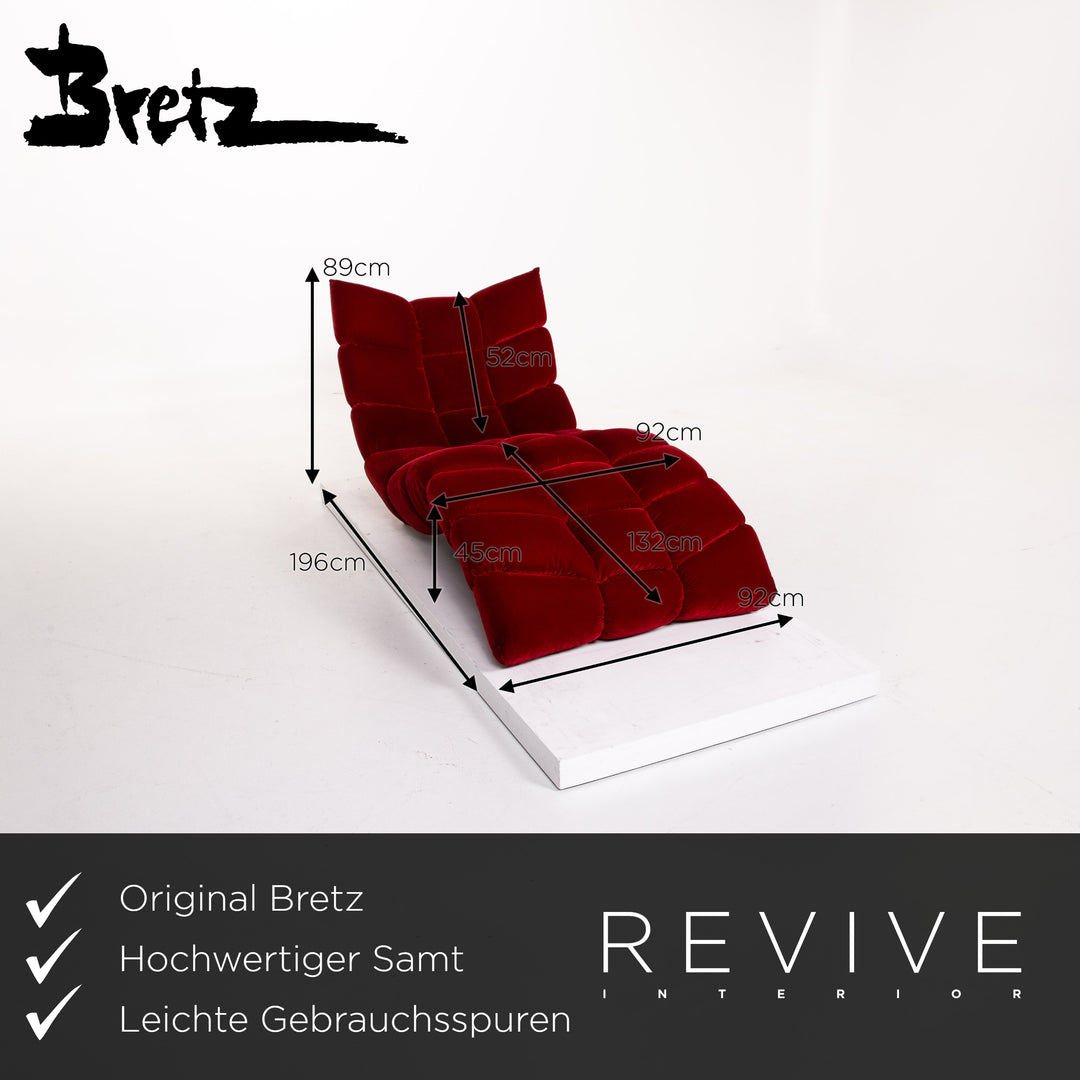 Bretz Cloud 7 Samt Stoff Liege Rot Dunkelrot #13752