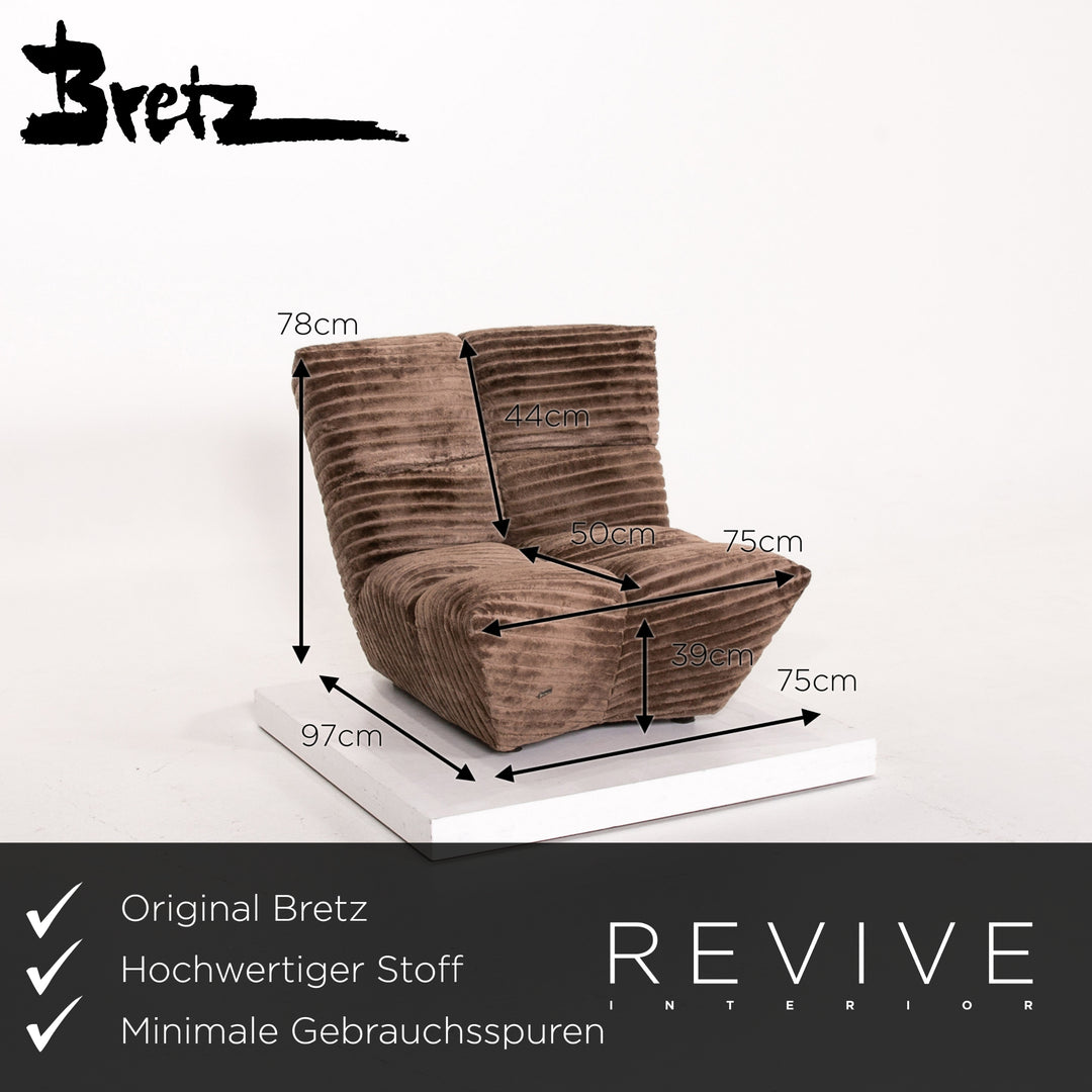 Bretz Cloud 7 Samt Stoff Sessel Braun #13761