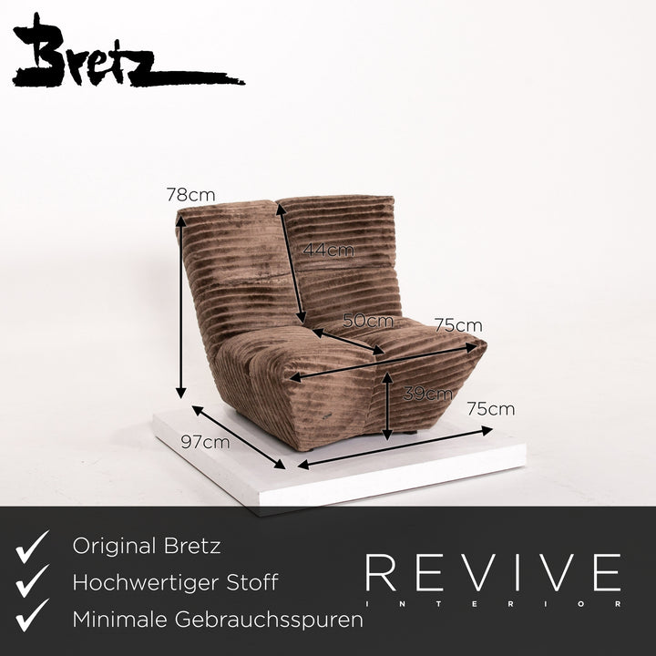 Bretz Cloud 7 Samt Stoff Sessel Braun #13761