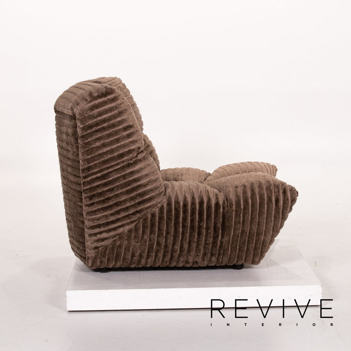 Bretz Cloud 7 Samt Stoff Sofa Garnitur Braun 1x Ecksofa 1x Sessel #13909