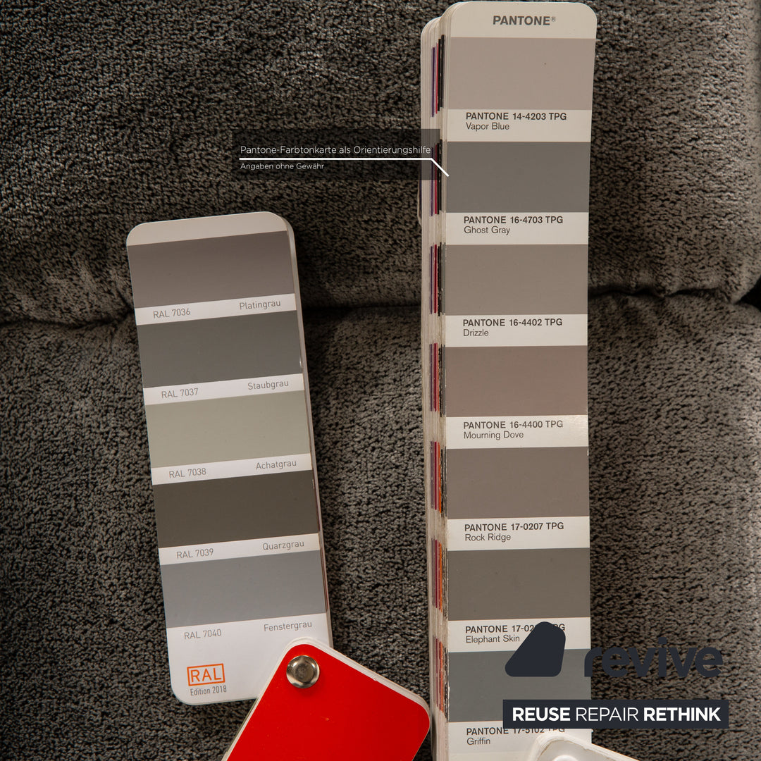 Bretz Cloud 7 Stoff Sessel Grau inkl. Hocker