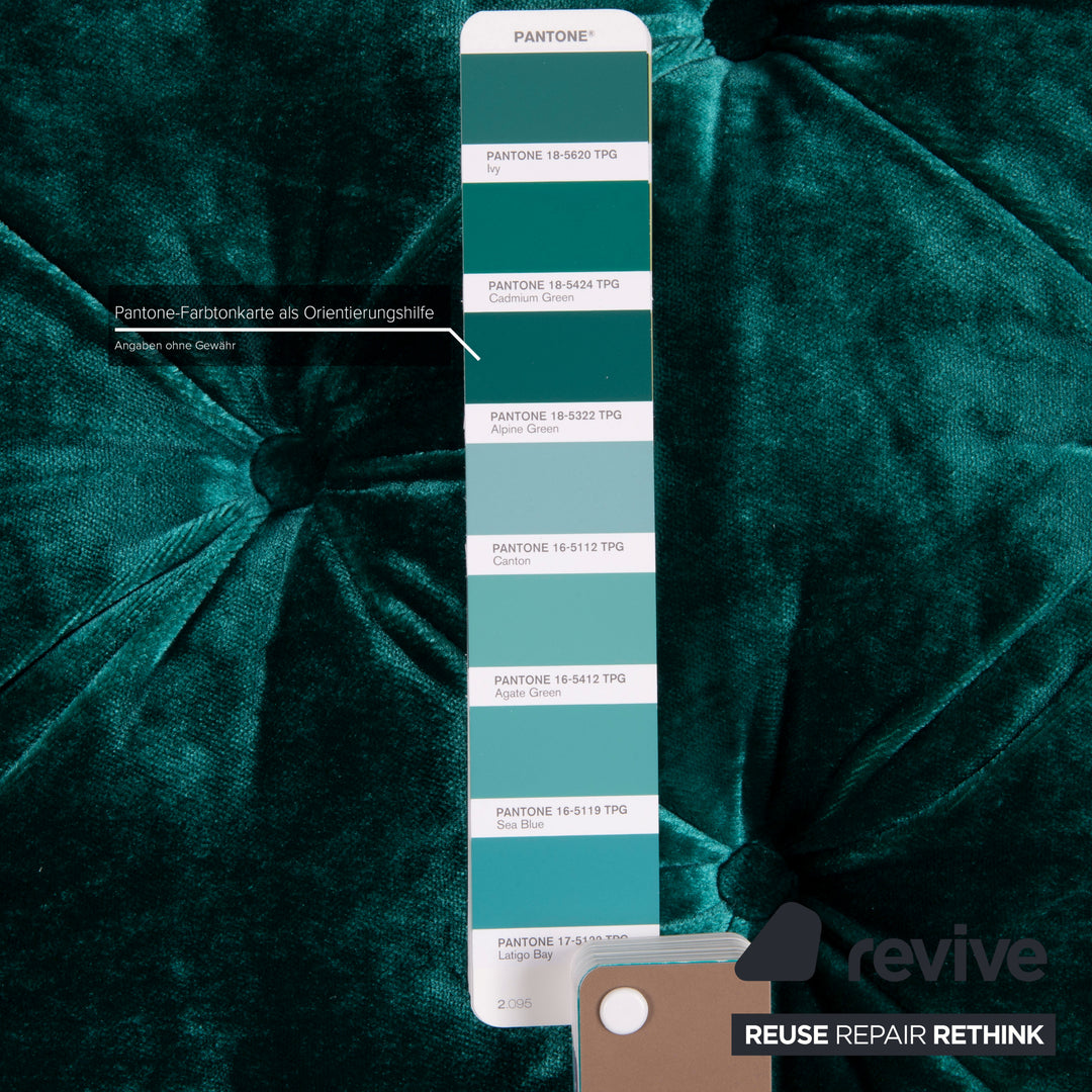 Bretz Cocoa Island Stoff Hocker Grün Samt Smaragdgrün