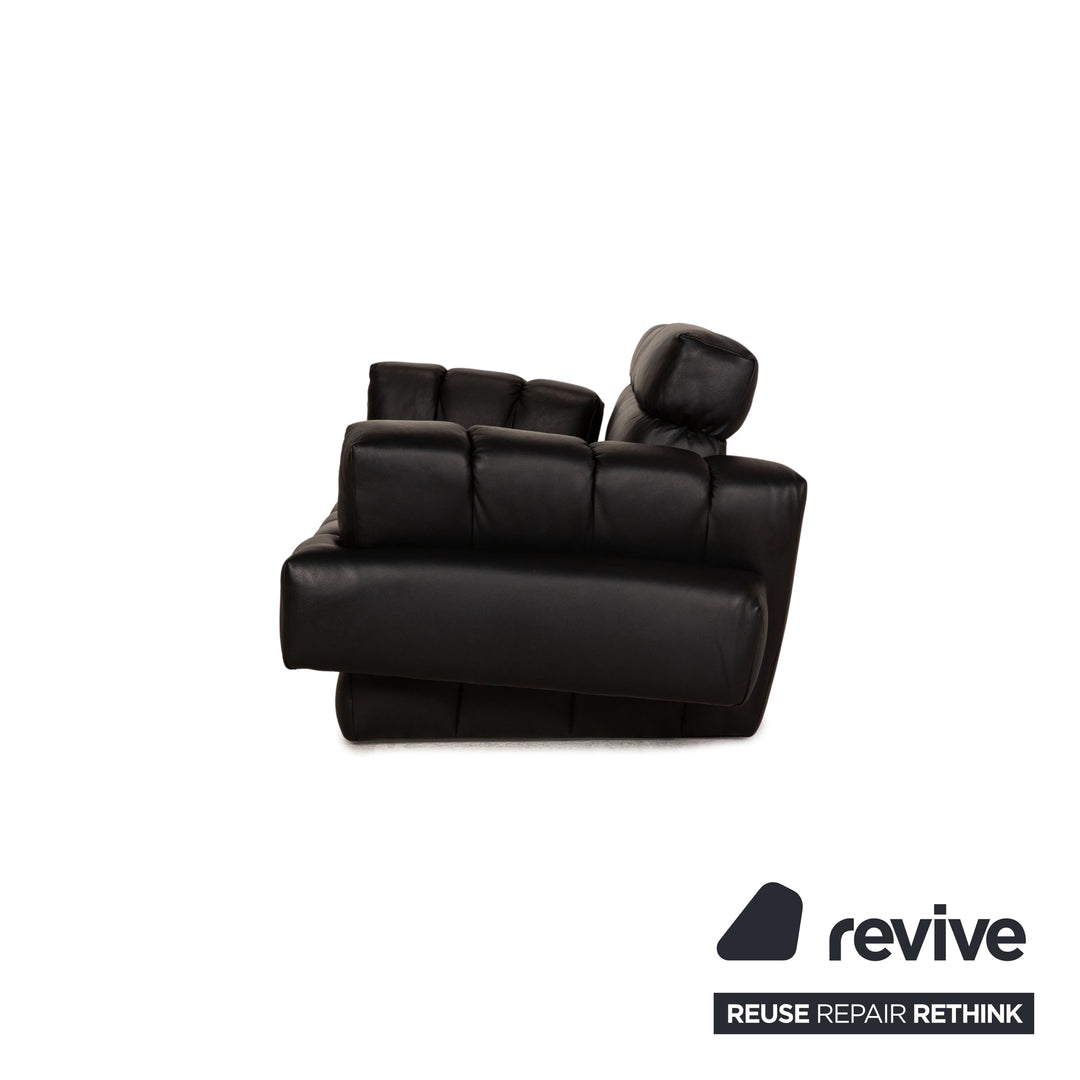 Bretz Confucius Leder Sofa Schwarz Dreisitzer Couch