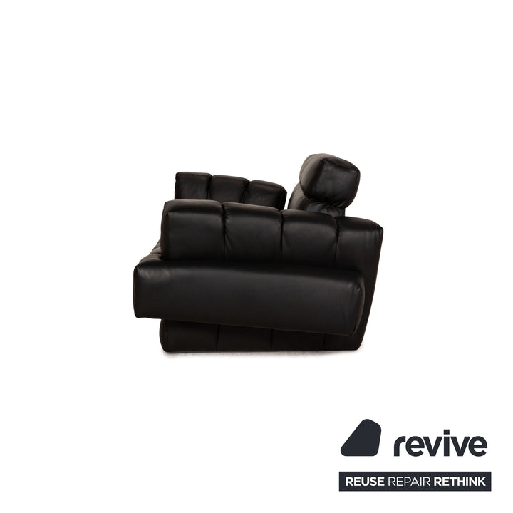Bretz Confucius Leder Sofa Schwarz Dreisitzer Couch