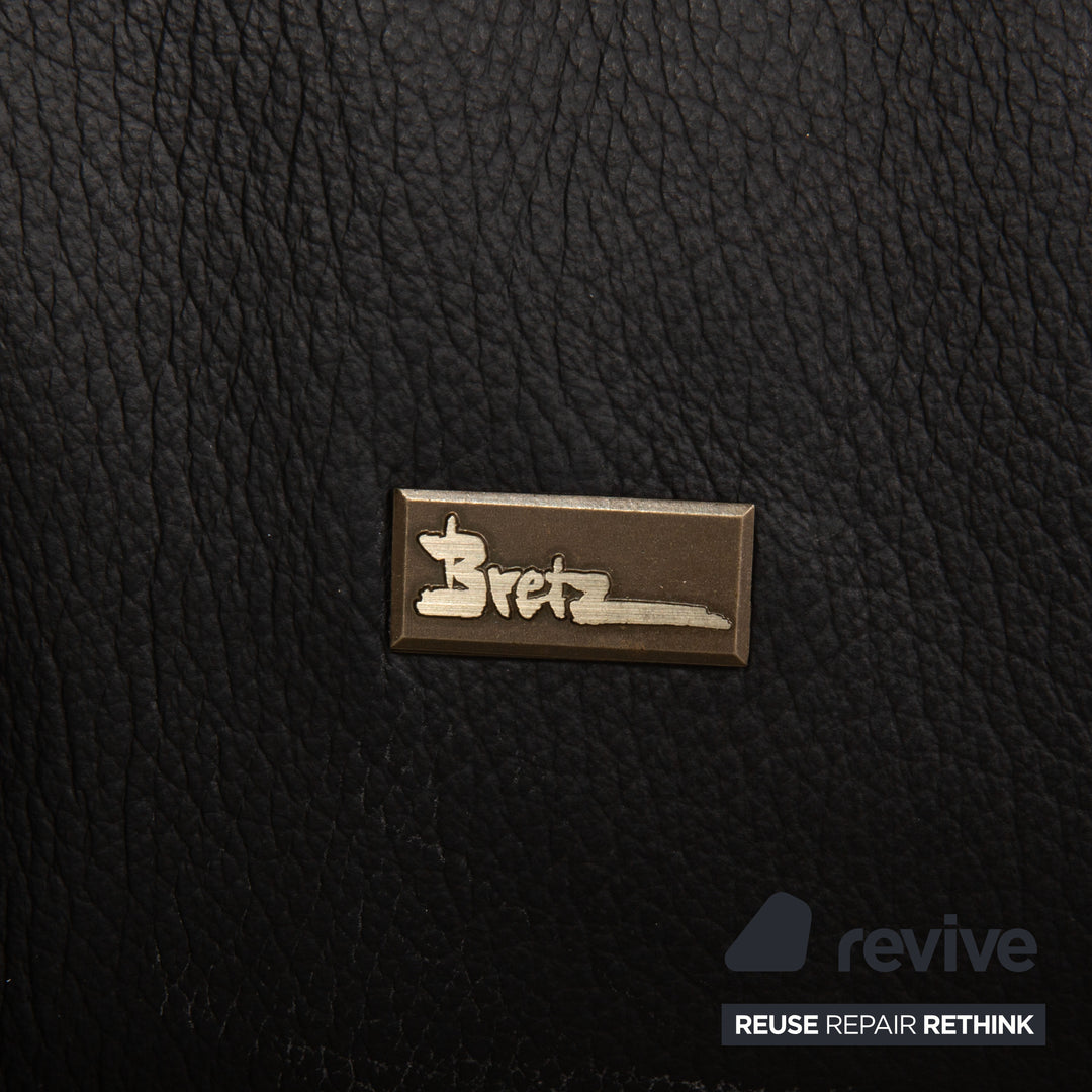 Bretz Confucius Leder Sofa Schwarz Dreisitzer Couch