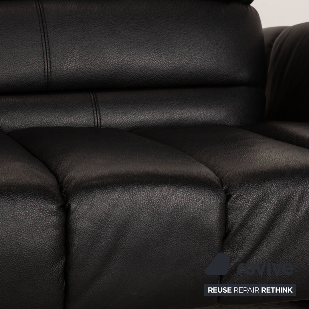 Bretz Confucius Leder Sofa Schwarz Dreisitzer Couch