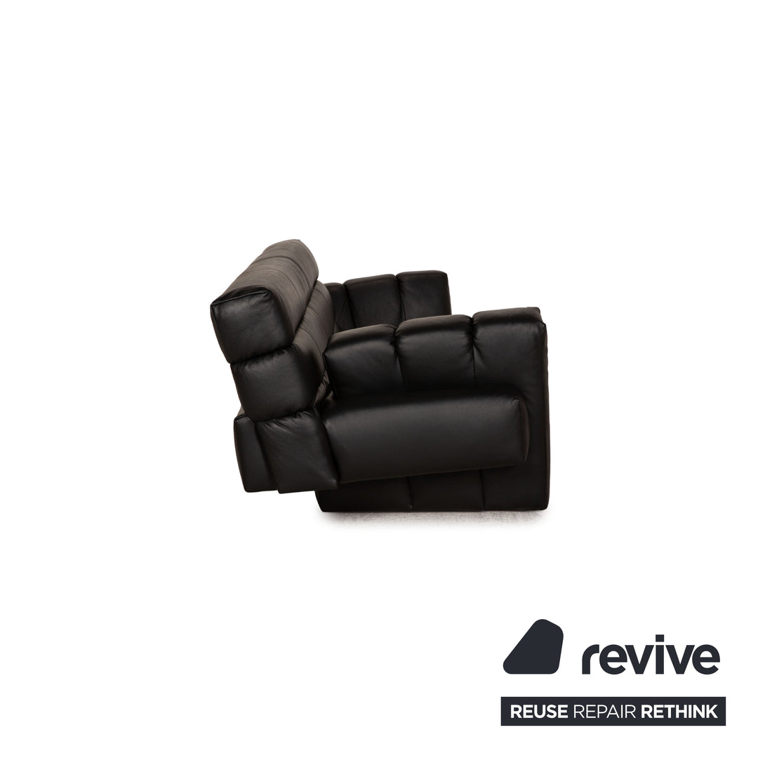 Bretz Confucius Leder Sofa Schwarz Dreisitzer Couch