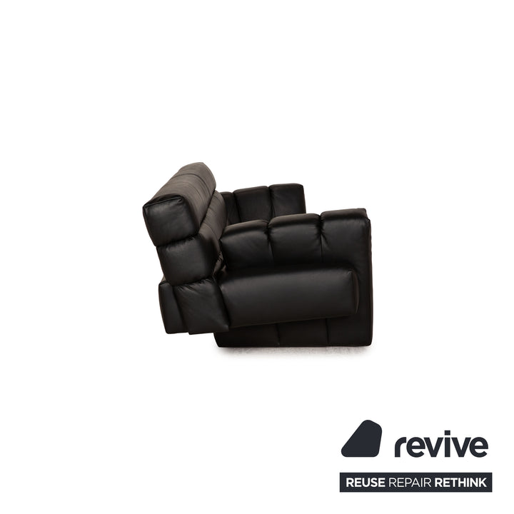 Bretz Confucius Leder Sofa Schwarz Dreisitzer Couch