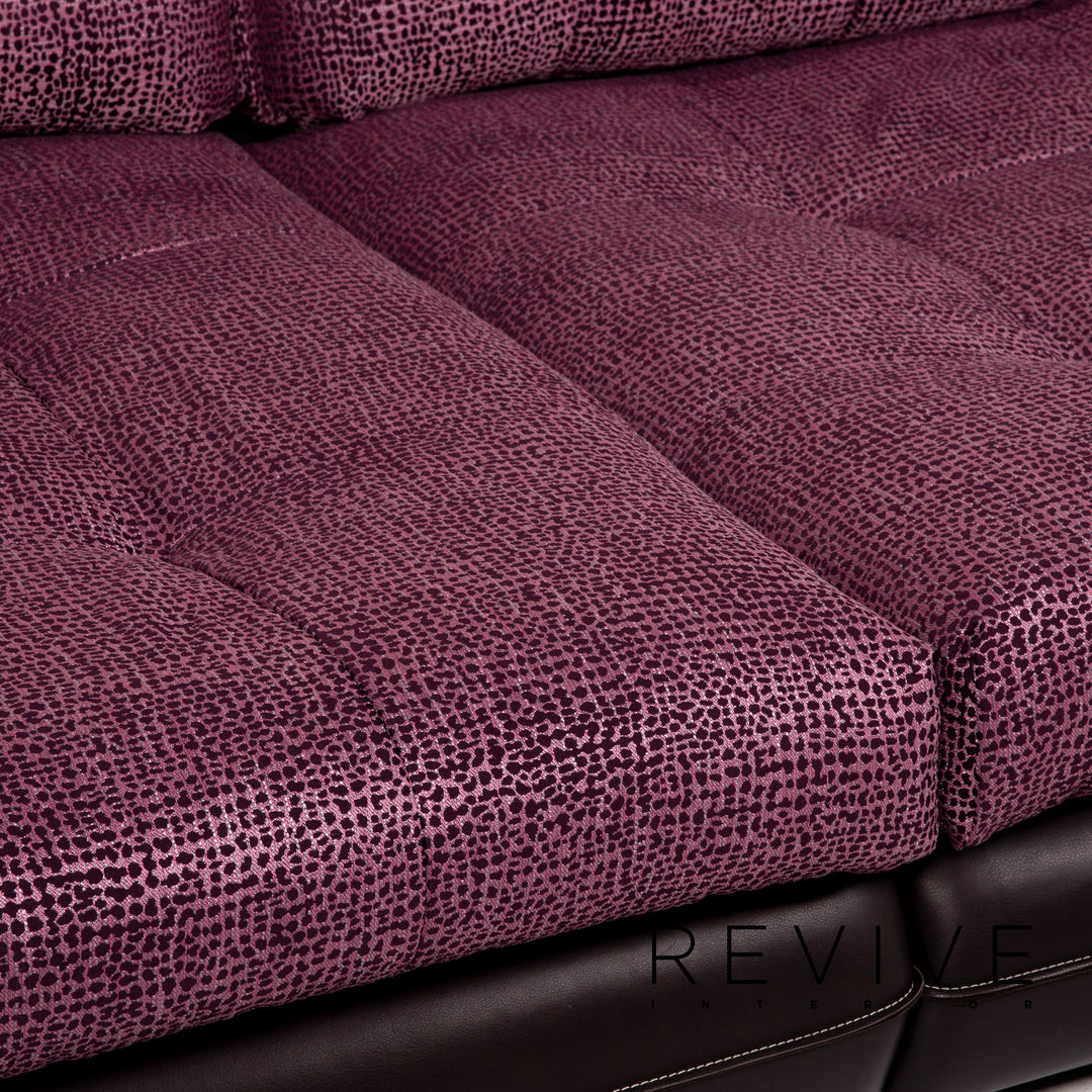Bretz Cupcake Leder Stoff Sofa Lila Braun Viersitzer Couch #12035